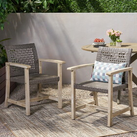 Hampton Wood And Wicker Dining Chair (Set of 2) 60400-00MBLK