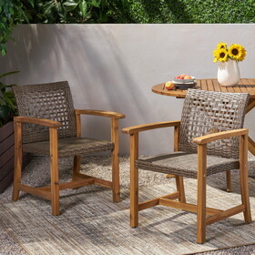 Hampton Wood And Wicker Dining Chair (Set of 2) 60400-00MCA