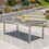 Coral Outdoor Aluminum Dining Table with Faux Wood Top, Gray Finish,Grey 60452-00