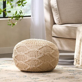 Malibu Knitted Wool 20 x 20 Round Pouf 60494.00IVY