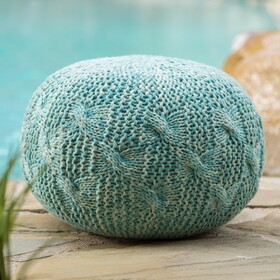 Deon Knitted PET Yarn 20 x 20 Round Pouf 60496-00