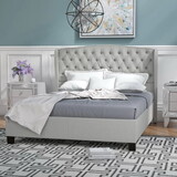 Upholstered Queen Whole Bed 60542-00LGY-Q-FULL-BED