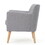 Mid-Century Modern Fabric Club Chair, Light Grey / Natural 60635-00LGY