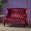 Loveseat, WINE RED, Velvet