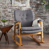 Mid-Century Fabric Rocking Chair 61211-00GRY