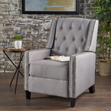 Classic Light Grey Fabric Push Back Chair 61371-00LGRY