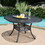 Outdoor Expandable Aluminum Dining Table, Black Sand Finish 61394-00