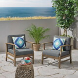 Perla Club Chairs Set of 2, Dark Grey 61442-00BLU-61442-00BLU