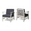 Perla Club Chairs Set Of 2, Light Grey