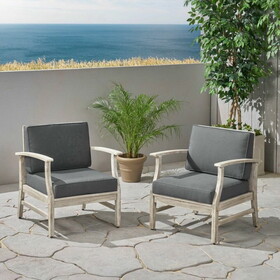 Perla Club Chairs Set Of 2, Light Grey
