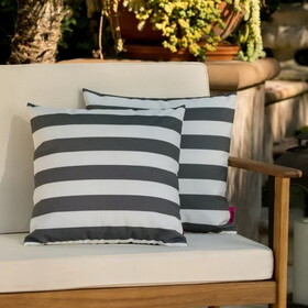 Coronado Stripe Square Pillow 61605-00BLKMP2