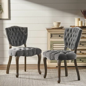 Kd Tufted Chair (Wthr)(Set Of 2) 61624-00CHAR