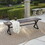 Outdoor Aluminum Dining Bench with Steel Frame, Brown / Black 61625-00BBRNMP1