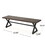 Outdoor Aluminum Dining Bench with Steel Frame, Brown / Black 61625-00BBRNMP1