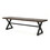 Outdoor Aluminum Dining Bench with Steel Frame, Brown / Black 61625-00BBRNMP1