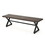 Outdoor Aluminum Dining Bench with Steel Frame, Brown / Black 61625-00BBRNMP1