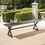 Outdoor Aluminum Dining Bench with Steel Frame, Grey / Black 61625-00BGRYMP1