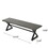 Outdoor Aluminum Dining Bench with Steel Frame, Grey / Black 61625-00BGRYMP1