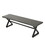 Outdoor Aluminum Dining Bench with Steel Frame, Grey / Black 61625-00BGRYMP1