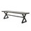 Outdoor Aluminum Dining Bench with Steel Frame, Grey / Black 61625-00BGRYMP1