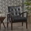 CLUB CHAIR, Mid Century Modern Faux Leather Club Chair with Wood Frame 61778-00PUBLK