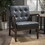 CLUB CHAIR, Mid Century Modern Faux Leather Club Chair with Wood Frame 61778-00PUBLK