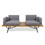 Canoga Outdoor Industrial Loveseat with Coffee Table