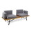 Canoga Outdoor Industrial Loveseat with Coffee Table