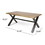 Outdoor Acacia Wood Coffee Table, Teak Finish / Rustic Metal,Black and Brown, 18" H x 27.25" W x 43.25" L