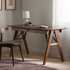 Desk, Walnut, Solid Wood+MDF