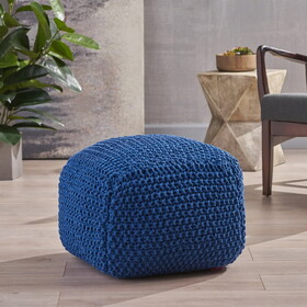 Pim Knitted Cotton Pouf Cube 20.5 x 20.5 x 16.5 Pouf. 62659.00NVY