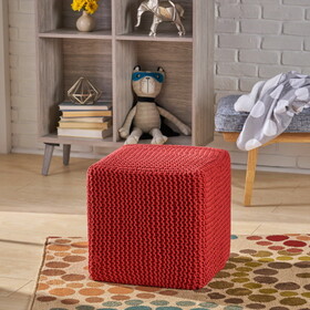 Knitted Foot Stool 62665-00RED