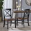 Roshan Farmhouse Acacia Wood Dining Chairs, Black / Walnut