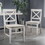 Acacia Wood Dining Chairs, Light Grey Wash, 21D x 17.75W x 35.5H inch 62888-00LGW