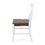 Roshan Farmhouse Acacia Wood Dining Chairs, White / Walnut 21D x 17.75W x 35.5H inch