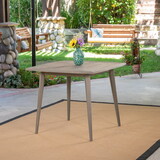 Outdoor Square Acacia Wood Dining Table with Straight Legs, Gray 63258-00GRY