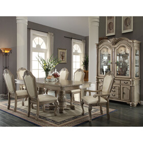 ACME Chateau de Ville Dining Table, Antique White 64065A