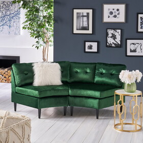 Vintage Half Roundsofa, Emerald 64074-00NVLTEMD