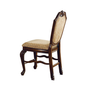 ACME Chateau De Ville Counter Height Chair (Set-2), Fabric & Espresso 64084A