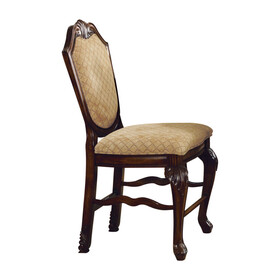 ACME Chateau De Ville Counter Height Chair (Set-2) in Fabric & Espresso 64084