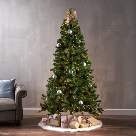 7' Noble Hinged Tree with 500Clear Lights-UL,Dia:48",1110tips 64187-00CL
