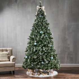 9' Brilste Mixed Hinged Tree with Snow and Glitter and 114 Frosted Pine Cones and Dia:61 64213.00UL