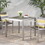 Outdoor Dining Table - Anodized Aluminum - Wicker Table Top - Square - Silver and Gray - 35" 64420-00