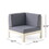 Brava X-Back - 2 Seater Sectional Loveseat With Coffee Table. Light Grey