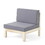 Brava X-Back - 2 Seater Sectional Loveseat With Coffee Table. Light Grey