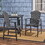 Outdoor Weather Resistant Acacia Wood Adirondack Dining Chairs (Set of 2), Dark Gray Finish 64844-00DGRY