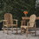 Outdoor Weather Resistant Acacia Wood Adirondack Dining Chairs (Set of 2), Natural Finish 64844-00