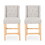 Vienna Contemporary Fabric Tufted Wingback 27 inch Counter Stools, Set of 2, Light Gray, Natural 64853-00LGRY