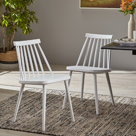Farmhouse Spindle Back Dining Chairs, Set of 2, White 64922.00WHI