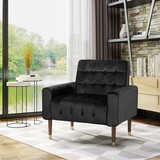 Mirod Comfy Arm Chair with Tufted Back, Modern for Living Room, Bedroom and Study 64937-00BLK
